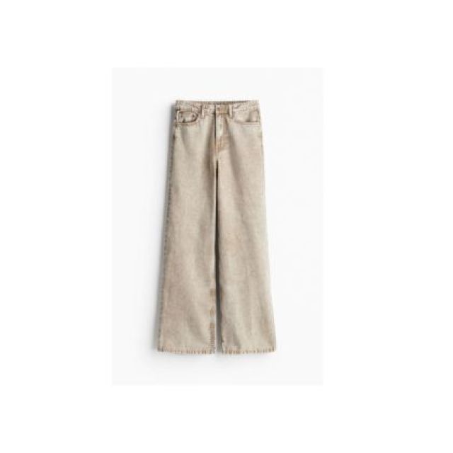 H&M(เอชแอนด์เอ็ม) กางเกงยีนส์ขากว้าง เอวสูงพิเศษ Women Wide Ultra High Jeans สีน้ำตาล